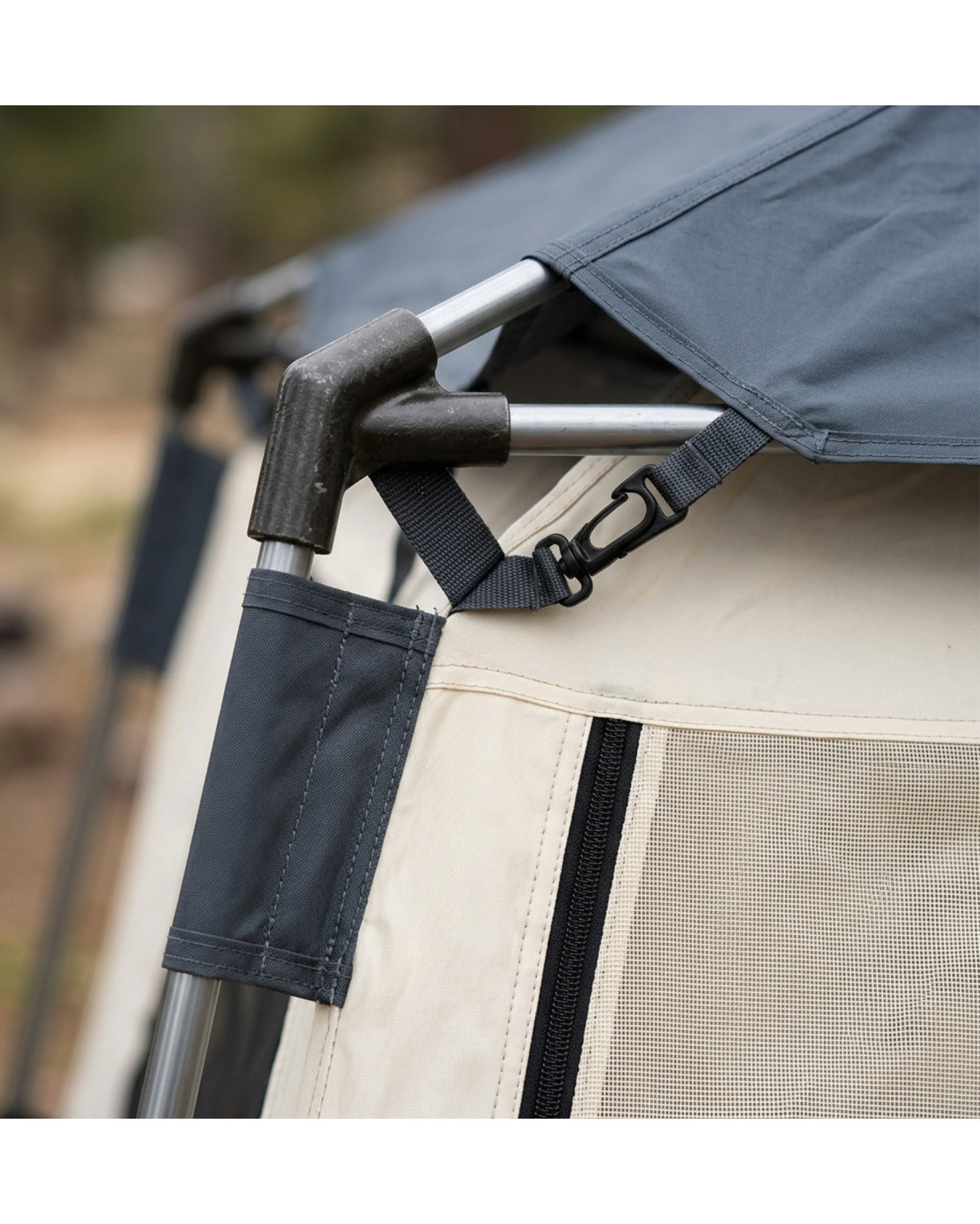 Boelk Four-Person Cabin Tent 240 x 220 cm Slate and Cream - Detail view