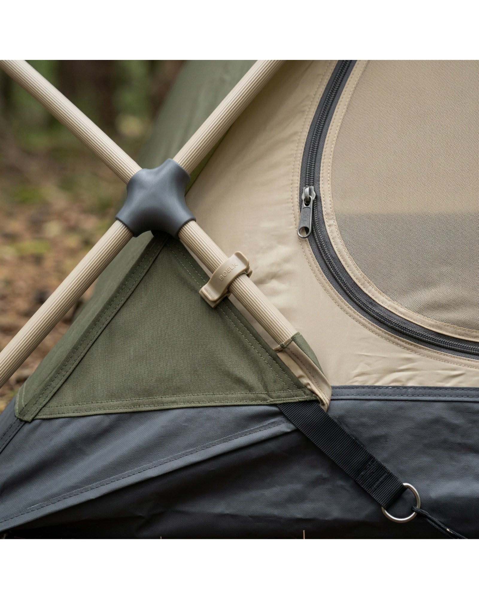 Boelk Two-Person Dome Tent 210 x 150 cm Olive and Sand - Detail view